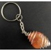 CARNELIAN Tumbled Stone Keychain Keyring Hand Made on Silver Plated Spiral Gift Idea A+-2