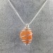 CARNELIAN Hand Made Pendant on Silver Plated Spiral Necklace Chain Jewel A+-4