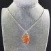 CARNELIAN Hand Made Pendant on Silver Plated Spiral Necklace Chain Jewel A+-5