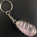 Rainbow FLUORITE Keychain Keyring Hand Made on Silver Plated Spiral A+-2
