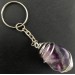 Rainbow FLUORITE Keychain Keyring Hand Made on Silver Plated Spiral A+-1