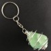 Green Fluorite Keychain Keyring Hand Made on Silver Plated Spiral A+-1