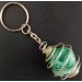 LARGE Chrysocolla Keychain Keyring Hand Made on Silver Plated Spiral-1