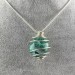 LARGE Chrysocolla Pendant Crysocolla SAGITTARIUS Zodiac Silver Plated Spiral Necklace-1