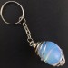 OPALITE Keychain Keyring Handmade Silver Plated Spiral Gift Idea A+-2