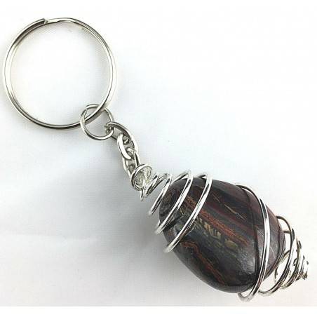 Iron Tiger’s Tumbled Stone Keychain Keyring - LEO Zodiac Silver Gift Idea A+-1