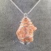 ORANGE CALCITE Rough Pendant Hand Made on Silver Plated Spiral Minerals Healing-1