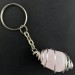 Pink MANGANO CALCITE Keychain Keyring Hand Made on Silver Plated Spiral A+-1