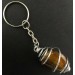 Tiger's EYE Stone Keychain Keyring - LEO Zodiac Silver Plated Spiral Gift Idea A+-2