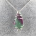 ZOISITE with RUBY Pendant Hand Made on Silver Plated Spiral Thumb Stone A+-1