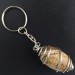 Fossil Petrified Wood Keychain Keyring Hand Made on Silver Plated Spiral A+-1