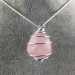 Pendant Rose Quartz Minerals Hand Made on Silver Plated Spiral A+-1