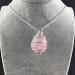 Pendant Rose Quartz Minerals Hand Made on Silver Plated Spiral A+-2