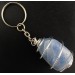 QUARTZ Blue DUMORTIERITE Keychain Keyring Hand Made on SILVER Plated Spiral A+-2