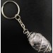 TOURMALINE in QUARTZ Keychain Keyring Hand Made on Silver Plated Spiral-1