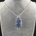 Quartz BLUE DUMORTIERITE Pendant Thumbstone Hand Made on SILVER Plated Spiral A+-2