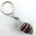 Bull's EYE Keychain Keyring Hand Made on Silver Plated Spiral Tumbled Stone A+-1