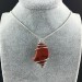 Pendant in Red Breciated Jasper Hand Made on SILVER Plated Spiral A+-2