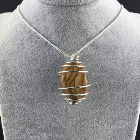 Picture Jasper Sand STONE Pendant Hand Made on SILVER Plated Spiral Chakra Healing-2