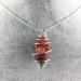 Pendant in Red Madrepore Mother of Pore - TAURUS LIBRA Zodiac SILVER Plated Spiral A+-4