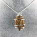 Picture Jasper Sand STONE Pendant - ARIES Zodiac SILVER Plated Spiral Tumbled Stones-1