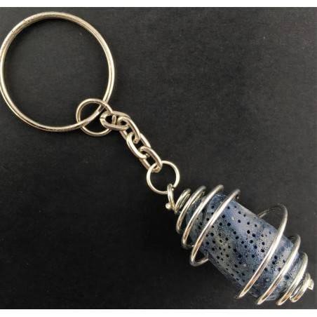 MADREPORE Keychain Keyring Hand Made on SILVER Plated Spiral A+-2
