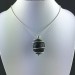 LARGE Apache Tear Obsidian Pendant Hand Made on SILVER Plated Spiral-2