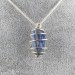 Blue Kyanite Pendant - TAURUS LIBRA Zodiac SILVER Plated Spiral A+-4