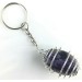 Charoit Tumbled Stone Keychain Keyring Hand Made on Silver Plated Spiral Gift Idea A+-1