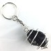 LARGE Apache Tears OBSIDIAN Rough Keychain Keyring Hand Made on Silver A+-1