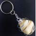 Yellow Calcite Keychain Keyring Hand Made on Silver Plated Spiral A+-2