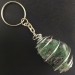 RUBY ZOISITE Tumbled Stone Keychain Keyring Hand Made on Silver Plated Spiral A+-2