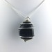 Blue Sun Stone Pendant Tumbled Stone Hand Made on SILVER Plated Spiral A+-4