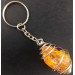 AMBER Keychain Keyring - LEO Zodiac Silver Plated Spiral Gift Idea Handmade A+-1