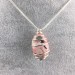 Rhodochrosite Pendant Hand Made on Silver Plated Spiral Minerals Chakra Necklace A+-1