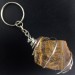 Tiger's EYE Stone Keychain Keyring Hand Made on Silver Plated Spiral A+-1
