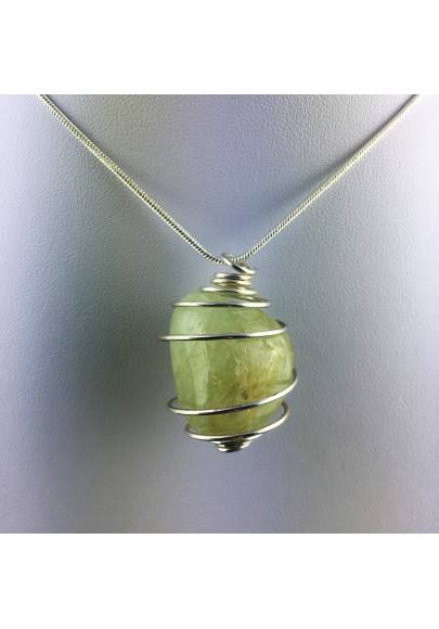 Green Jade Pendant - VIRGO Zodiac Silver Plated Spiral Gift Idea A+-1