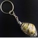 ORBICULAR OCEAN JASPER Keychain Keyring Handmade Silver Plated Spiral-1