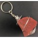 RED Jasper Keychain Keyring Handmade Silver Plated Spiral A+-1