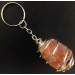 Rough Opal Keychain Keyring Handmade Silver Plated Spiral Raw Stone A+-1