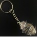 HERKIMER DIAMOND Keychain Keyring - QUARTZ Handmade SILVER Plated Spiral Gift Idea A+-2