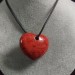 Pendant HEART in Red Madrepore Mother of Pore Coral MINERALS Crystal Healing Gift Idea-3