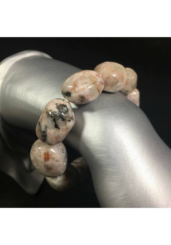 Tumbled Stones Bracelet TRUE HELIOLITE / SUN STONE Precious Crystal Healing A+-1