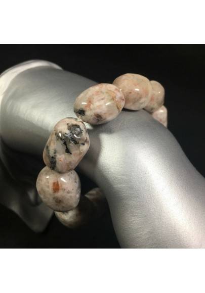 Tumbled Stones Bracelet TRUE HELIOLITE / SUN STONE Precious Crystal Healing A+-1