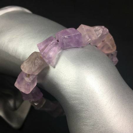 Bracelet in Rough FLUORITE MINERALS Crystal Healing RAW Stone Chakra A+-1