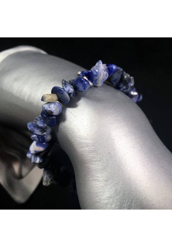 Bracelet in SODALITE Chips Crystal Healing MINERALS Chakra Zen Tumbled Stones A+-1