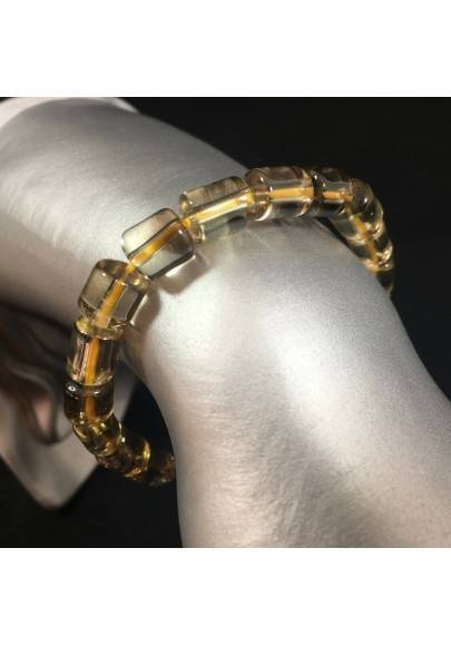 SMOKED CITRINE QUARTZ Elasticated Bracelet  Crystal Healing Zen RARE STONE A+-1