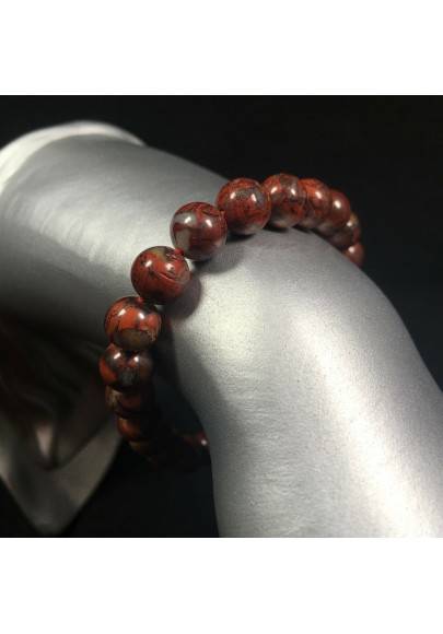 BRECCIATED RED JASPER Tibetan Mala Bracelet Elasticated Crystal Healing-1