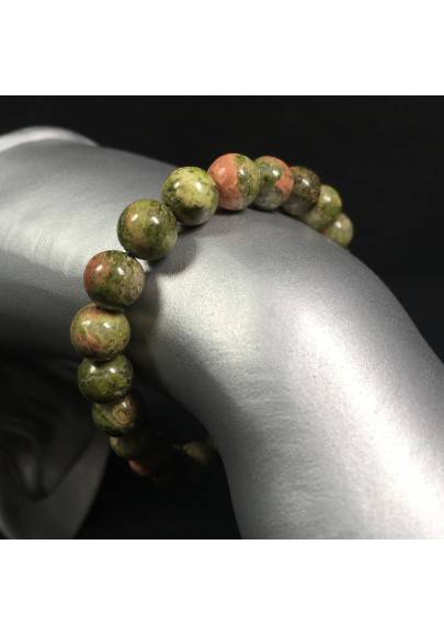 UNAKITE JASPER Tibetan Mala Bracelet Crystal Healing Elasticated Zen A+-1