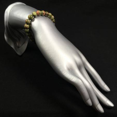 UNAKITE JASPER Tibetan Mala Bracelet Crystal Healing Elasticated Zen A+-2